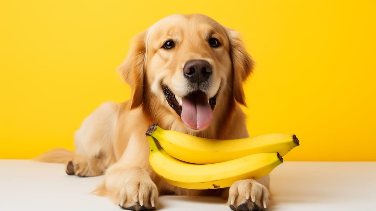 狗狗吃香蕉 Dogs eat bananas